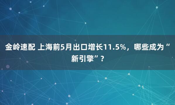 金岭速配 上海前5月出口增长11.5%，哪些成为“新引擎”？